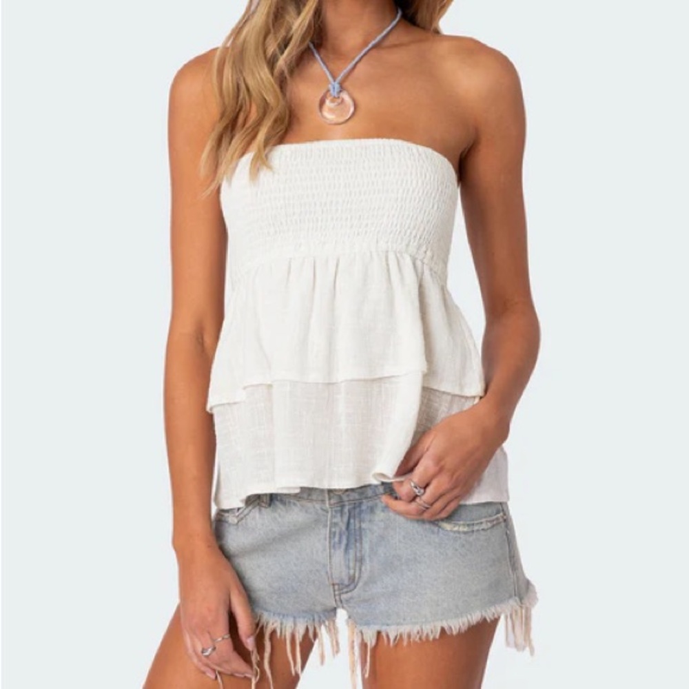 Edikted strapless linen top